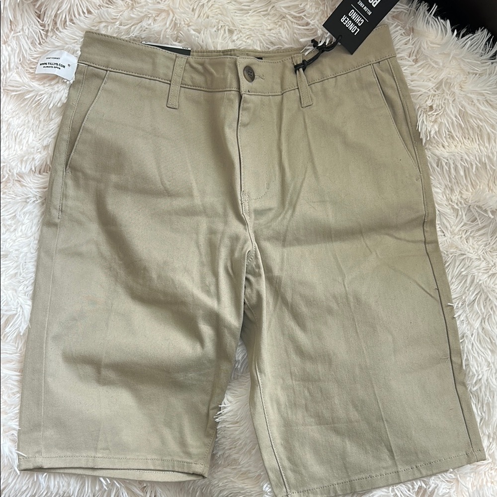 RSQ Tan Flat Front Shorts Casual Style
